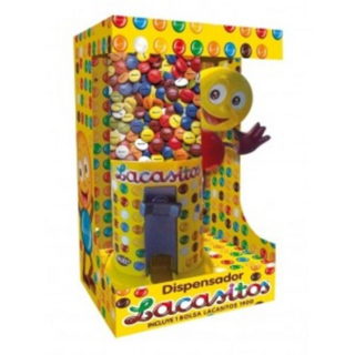 Драже из молочного шоколада в цветной сахарной глазури LACASITOS DISPENSADOR, диспенсер и игрушка Смайлик, 150 гр