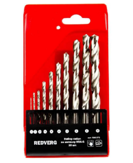 Набор сверл по металлу RedVerg 10 шт HSS-G, 1-10 мм.(500271)
