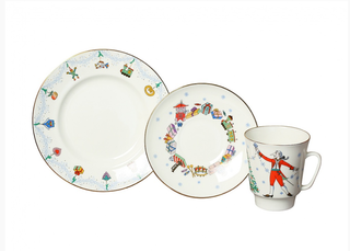 Трёхпредметный комплект рисунок Щелкунчик серия Балет форма Майская, Императорский фарфоровый завод