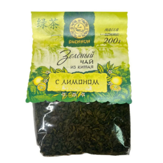 Shennun Зеленый чай с лимоном, 200г с домиком