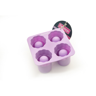 6720 FISSMAN Форма для льда и мороженого 4 ячейки 12x6 см, цв. ЛИЛОВЫЙ (силикон)