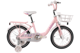 Детский велосипед Milena 16" светло-розовый  (алюмин) корзина