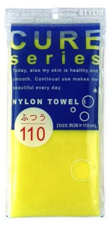 618529 "OHE" "CURE series" Мочалка для тела средней жёсткости, 110 см. (жёлтая), 1/200