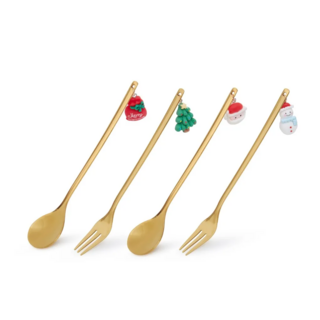 3068 FISSMAN Набор 4 пр. Xmas столовые приборы (нерж.сталь)