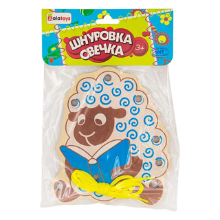 Шнуровка Овечка, развивающая игрушка для детей, арт. ШН02