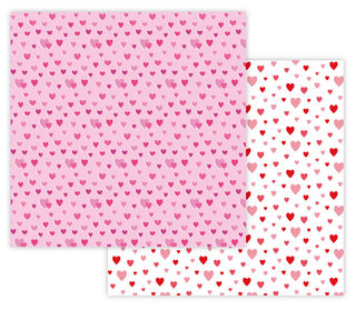 Двухсторонняя упаковочная глянцевая бумага Stilerra WPD-02 (сердечки), 100 x 70 см
