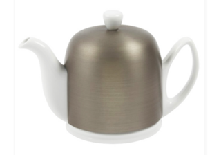 SALAM White - Чайник заварочный на 4 чашки с крышкой цинкового цвета 700 мл фарфор