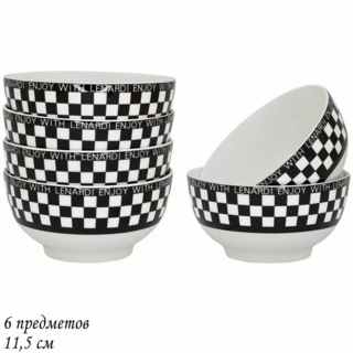 Набор Lenardi из 6 салатников 11,5х5,5см ENJOY в подарочной упаковке. Фарфор, арт. 205-421