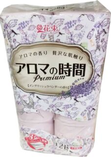 Туалетная бумага Marutomi Лаванда двухслойная, 12 рулонов