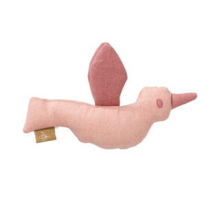 Погремушка Fresk "Весенние птицы", пудрово-малиновая