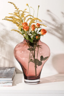 Ваза Krosno Бутон 22,2 см, стекло, розовая