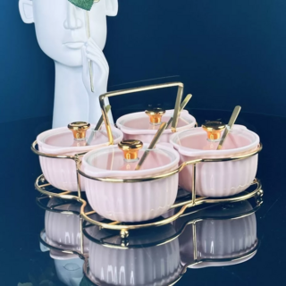 Набор из 4 баночек для специй, Lenardi, 150 мл, в подарочной упаковке, фарфор, арт.106-318