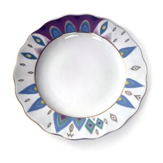 Тарелка мелкая  форма Тюльпан рисунок Перо павлина, 270 мм, Императорский фарфоровый завод