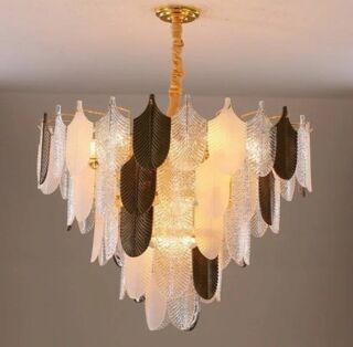 Люстра Lenardi диаметр 80 см, высота 60 см, стекло+металл, арт. 299-243