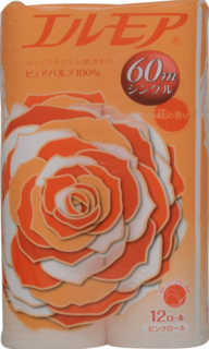 162433 "Kami Shodji" "ELLEMOI" Ароматизированная однослойная туалетная бумага 60м (12 рулонов) 1/8