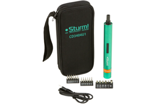 CD3404U1 Отвертка аккумуляторная Sturm!, 3.6В, USB TYPE C, набор бит, сумка, без ЗУ