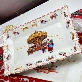 305-174 Прямоугольное блюдо 30,5х19,5х3см НОВЫЙ ГОД в под.уп. Фарфор