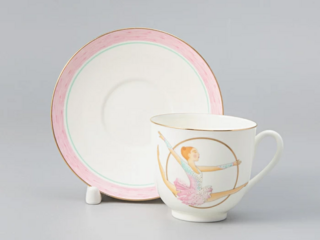 Кофейная пара Императорский фарфоровый завод форма Ландыш рисунок Обруч