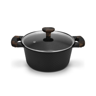 14581 FISSMAN Кастрюля EVOLUTION 24x11,3см / 4,3л со стеклянной крышкой (алюминий)