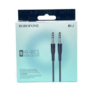 Аудиокабель BOROFONE BL1 Audiolink 3.5 мм, 1м (черный)