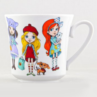 Кружка Дулевский фарфор 250 мл форма Рассвет рисунок Девочки