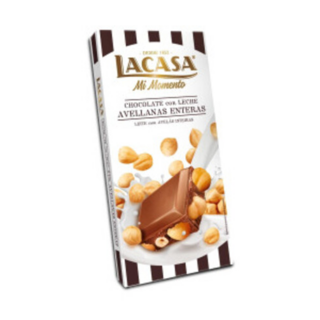 Молочный шоколад с цельным фундуком LACASA TABL.LECH.27% AVELL.ENT, 100 гр