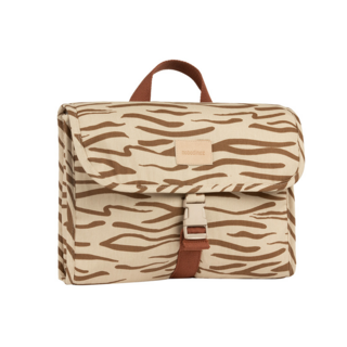 Сумка дошкольника Nobodinoz "Get Ready", коричневые волны, водонепроницаемая, 32,5 х 29 см