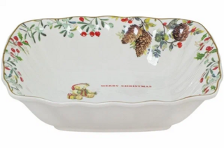 Квадратный салатник Lenardi 23x5.5см Новогодний в подарочной упаковке, арт., Фарфор, арт 205-349