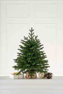 Ель настольная заснеженная Версальская от Max Christmas, высотой 0.7 м (пенек+мешковина)