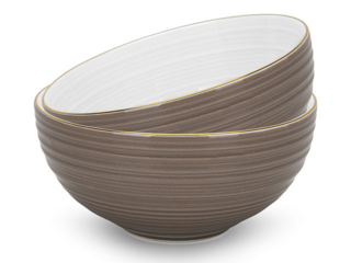 3699 FISSMAN Набор из 2 мисок FIRMINA brown 14,5х7см / 620мл (фарфор)