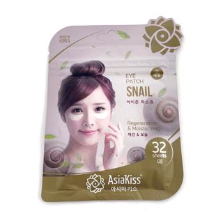 Патчи AsiaKiss под глаза увлажняющие с экстрактом слизи улитки, 32 шт.
