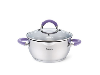 5481 FISSMAN Кастрюля ANNETTE  20x10см / 2,5л  со стеклянной крышкой (нерж.сталь)