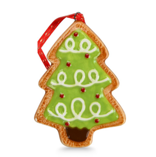 0414 FISSMAN Новогодняя елочная игрушка Елка-печенюшка 8х5,5см (доломит)