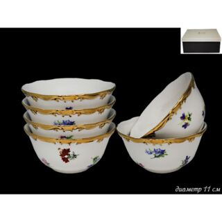 Набор Lenardi Эмилия из 6 салатников 11 см, фарфор, в подарочной упаковке, арт. 666-326