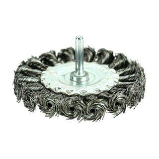 Кордщётка дисковая (витая оцинкованная сталь 0.5 мм, диаметр 100 мм, хвостовик 6 мм) BERGER BG1735