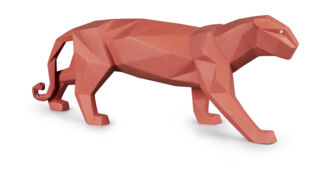 Фигурка Lladro Пантера оригами 50х19 см, фарфор, коралловая, фарфор