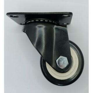 Колесо для тележек и мебели 63мм поворотное черная TPR резина SCR 38 BR