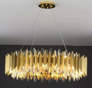 Люстра Lenardi 92х51 см, высота 24 см, кристаллы, нержавеющая сталь, арт. 299-241