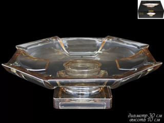 Тортовница Lenardi Gold на ножке 30см, стекло, в подарочной упаковке, арт. 588-272