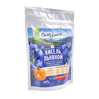 Кисель Сила Алтая льняной с протеином и мякотью тыквы, 150г