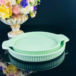 Круглое блюдо для запекания Lenardi, 30,5см , в подарочной упаковке, фарфор, арт.205-782