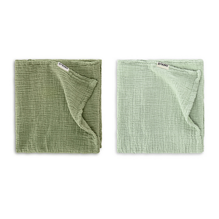 Набор муслиновых пеленок LUKNO, белая ива/лавровый лист, 80 х 80 см, 2 шт