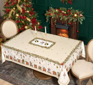 СКАТЕРТЬ "ЩЕЛКУНЧИК" 160Х220СМ БЕЖЕВЫЙ,100% ХЛОПОК,ТВИЛ