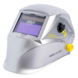 Маска сварочная COSMO CLASSIC F6 Серебро 93*43 мм DIN 4/5-8/9-13 (внеш. регул)  WELD NEW