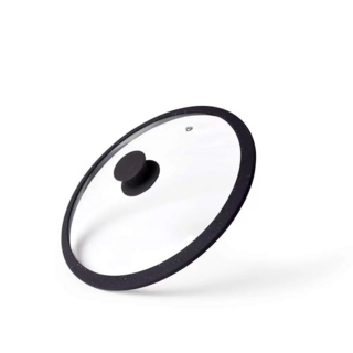 9917 FISSMAN Крышка ARCADES 20см с силиконовым ободком, цвет ЧЕРНЫЙ (стекло)