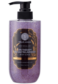 103214 "Hello, Morning"  Скраб для тела "Спа-терапия" с морской солью и экстрактом лаванды 500 мл 1/36