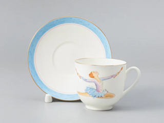 Кофейная пара Императорский фарфоровый завод форма Ландыш рисунок Булавы