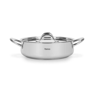 5548 FISSMAN Сотейник ABSOLUTE PRO 26x7,5см / 3,9л со стеклянной крышкой (нерж.сталь)