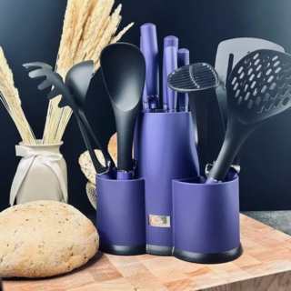 Набор ножей и кухонных принадлежностей Lenardi, нержавеющая сталь, 12 предметов, на подставке, в подарочной упаковке, арт. 196-031