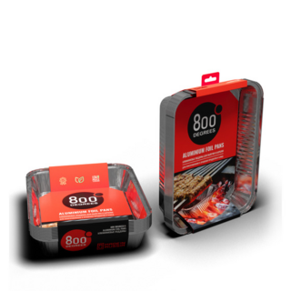 Алюминиевые поддоны 800 Degrees Foil Pans XL-size, 10 шт. Лотки-поддоны из пищевой алюминиевой фольги для запекания, грилинга и барбекю.